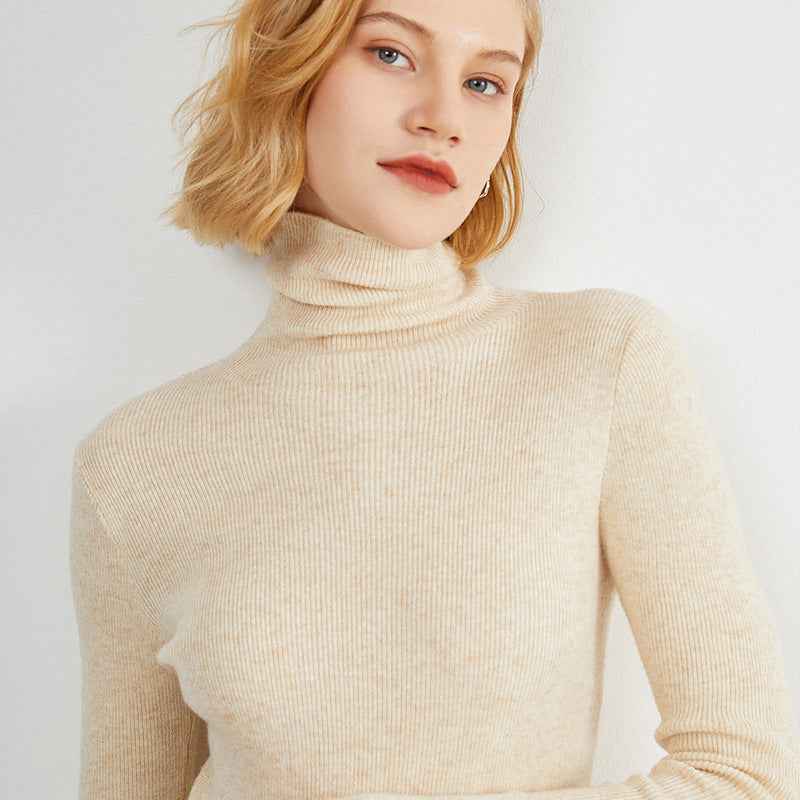 Long-sleeve Stretchy Slim-fit Knit Bottoming Top For Fallwinter