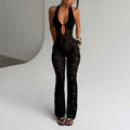 Slimming Lace Halter Jumpsuit For Women