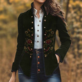 Elegant Embroidered Floral Blazer For Women
