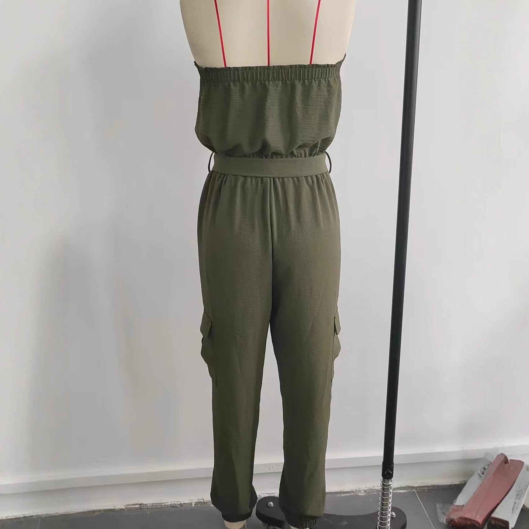 Strapless Pocketed Casual Jumpsuit For Women