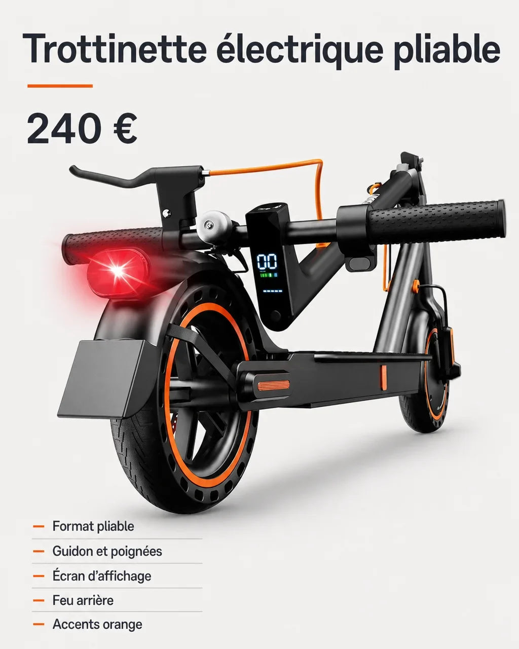 [Scale AI] benefits_list — Trottinette électrique pliable noire et orange