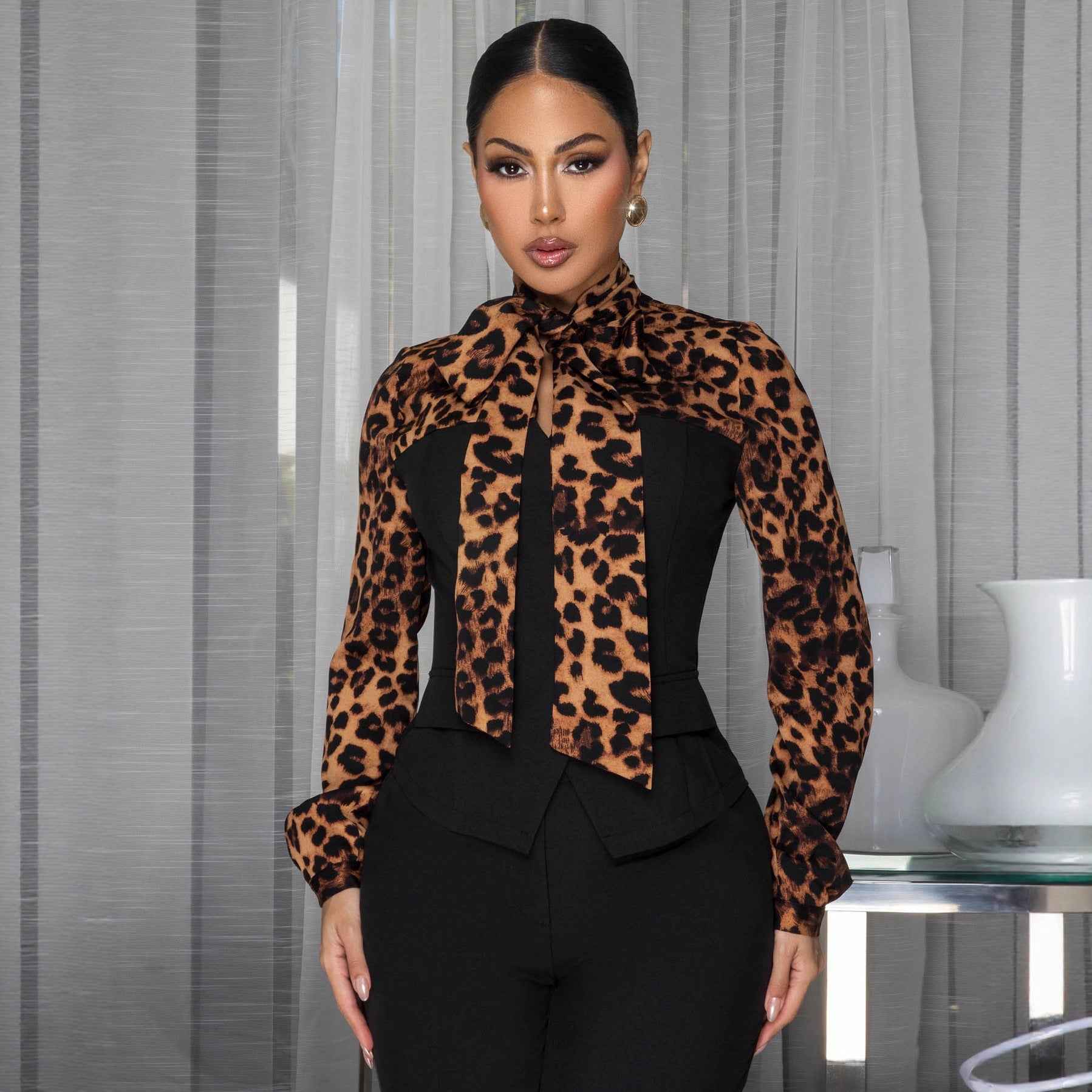 Elegant And Lace-up Wide-leg Pants Jumpsuit