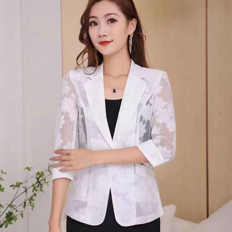 Lace Petite Blazer For Women Outerwear