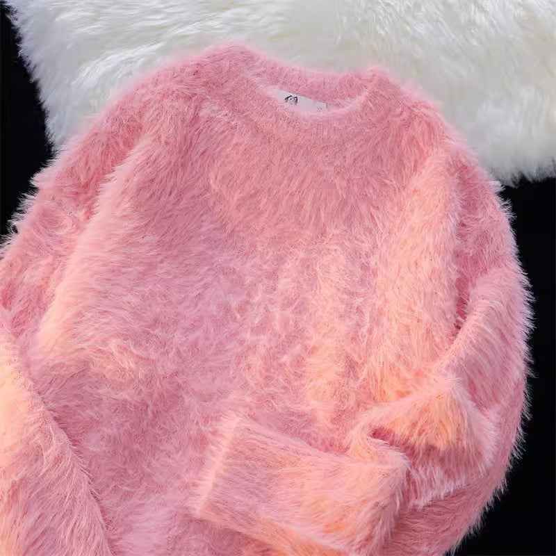 Warm Crew-neck Knit Sweater Womens New Winter Style