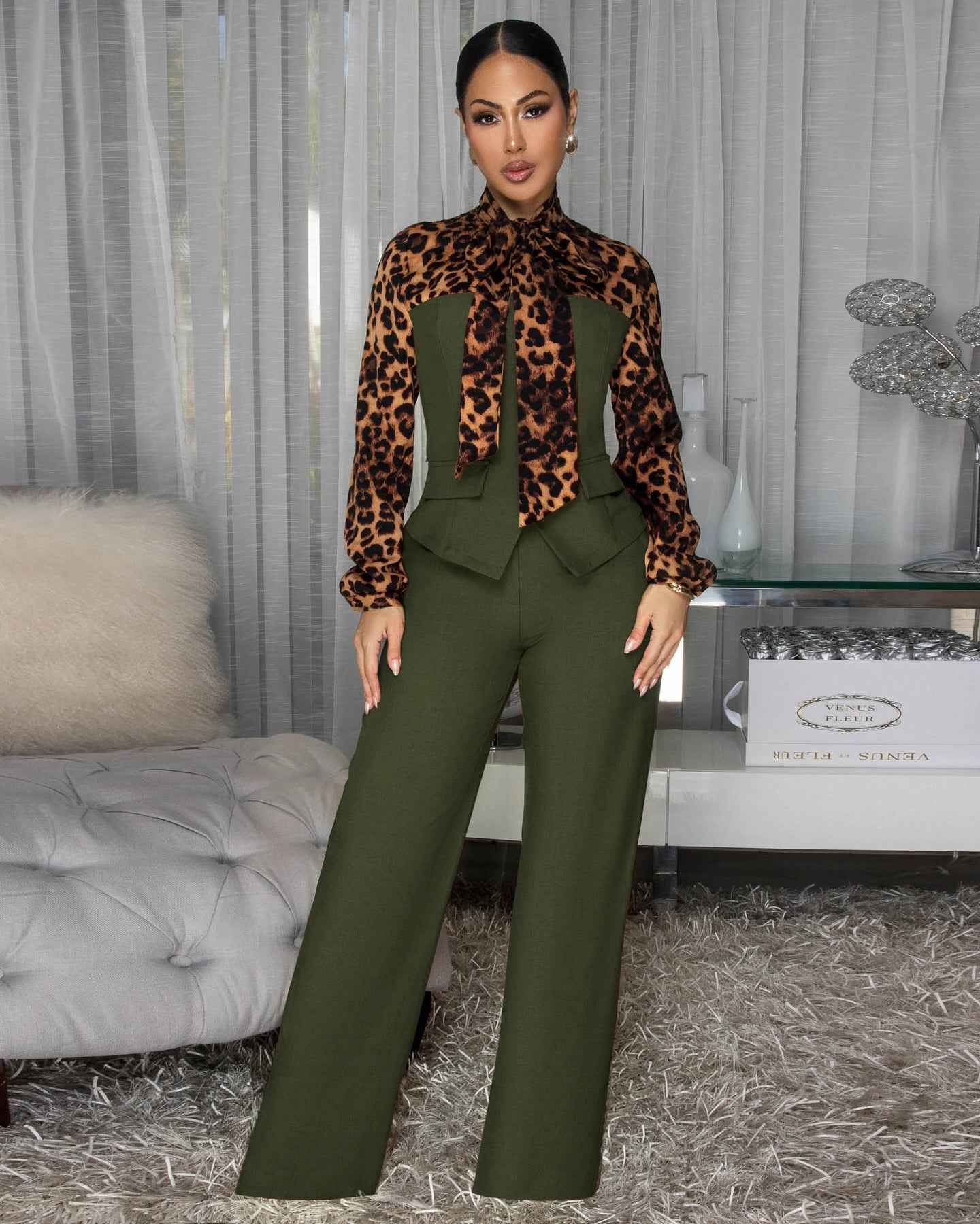 Elegant And Lace-up Wide-leg Pants Jumpsuit