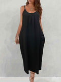 V-neck Casual Loose-fit Laid-back Summer Slimming Slip Dress