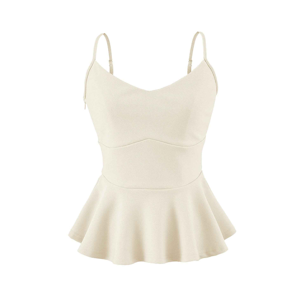 Cropped Ruffled-waistline Slim-fit Camisole Top