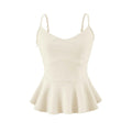 Cropped Ruffled-waistline Slim-fit Camisole Top