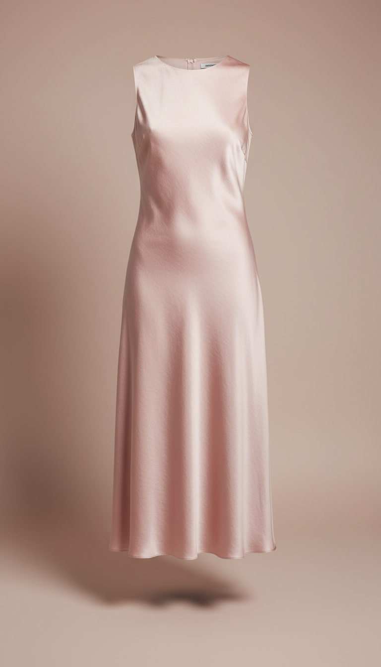 Blush Silk Midi Dress