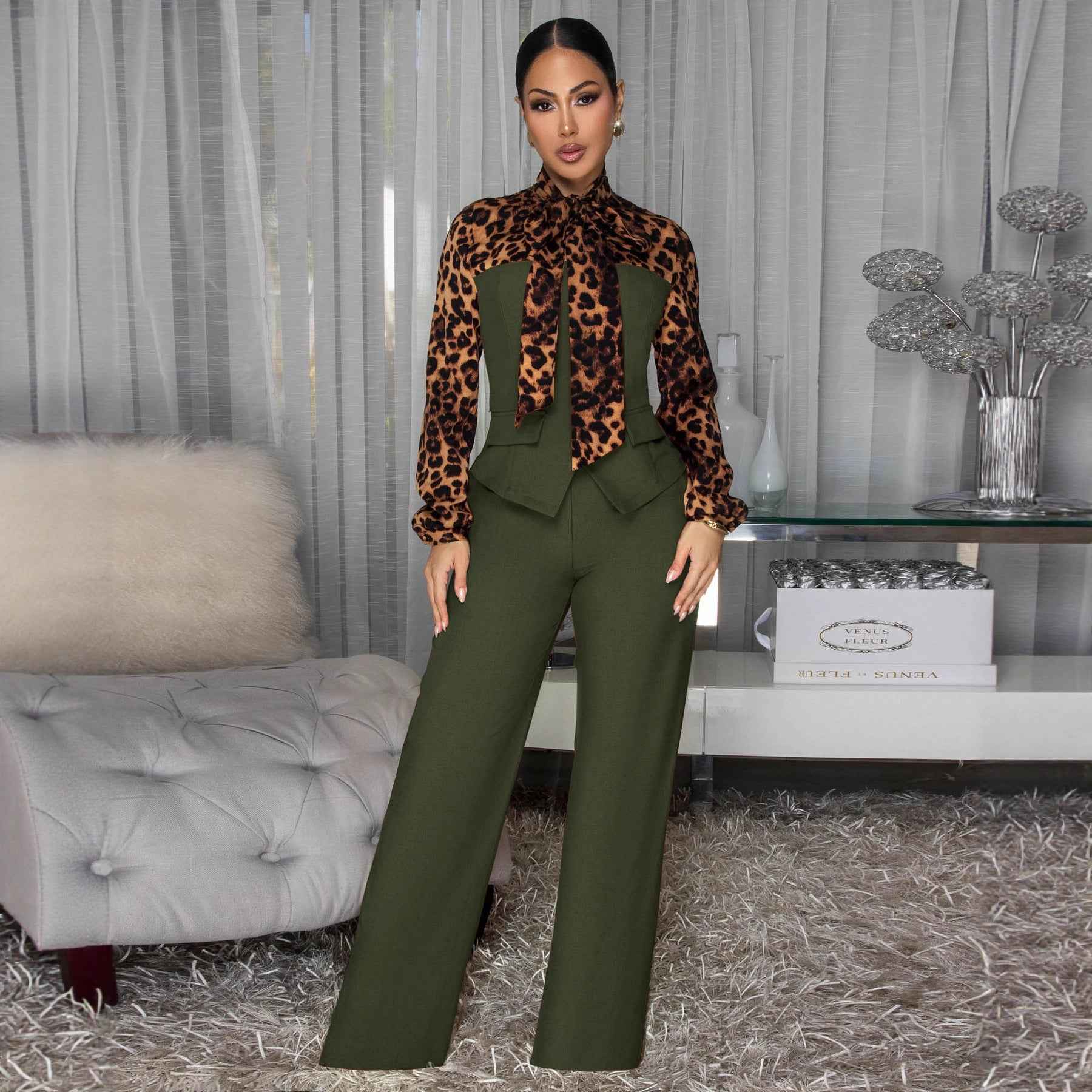 Elegant And Lace-up Wide-leg Pants Jumpsuit