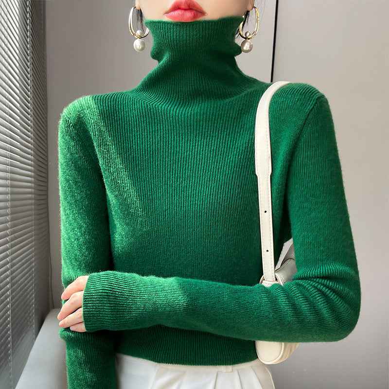 Long-sleeve Stretchy Slim-fit Knit Bottoming Top For Fallwinter
