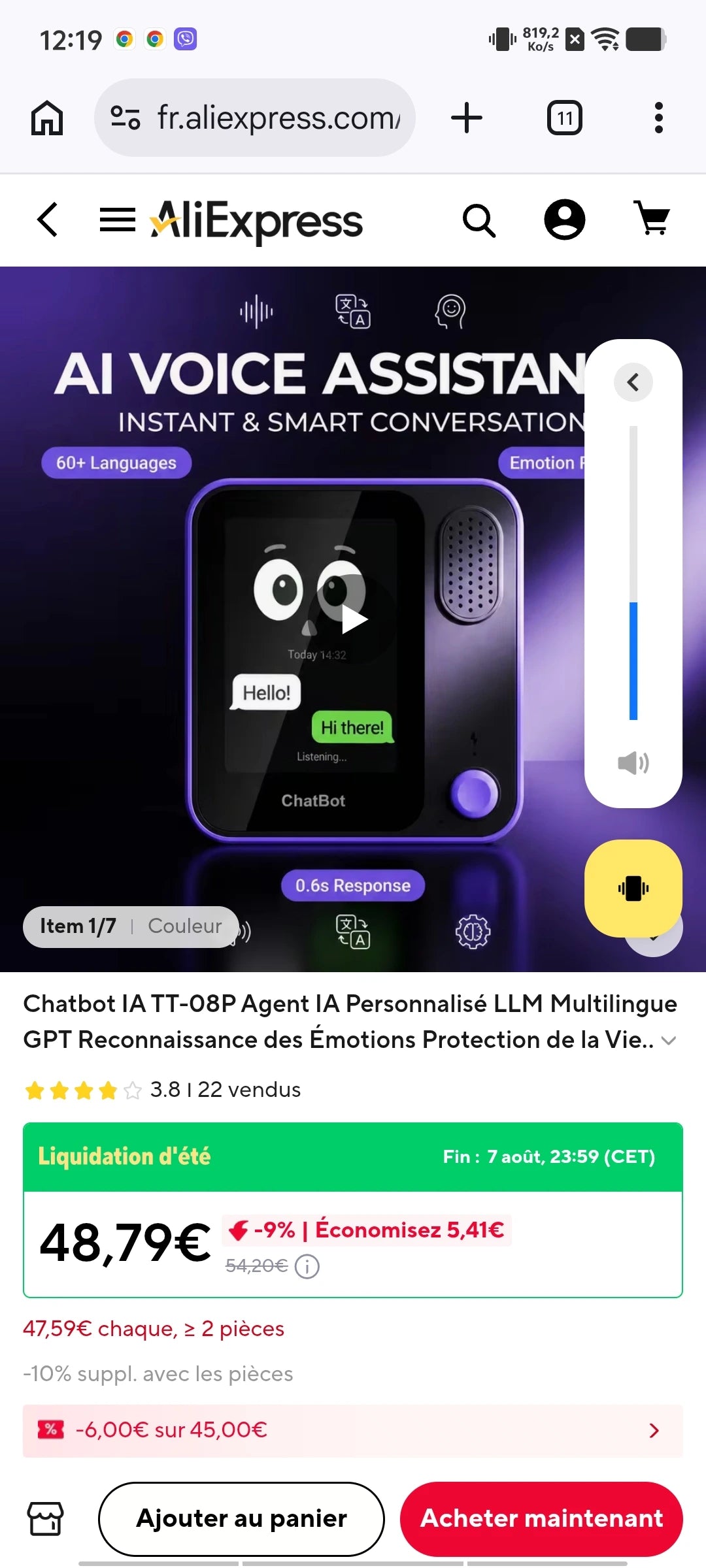 Chatbot vocal IA TT-08P