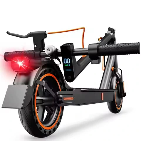 Trottinette électrique pliable noire et orange