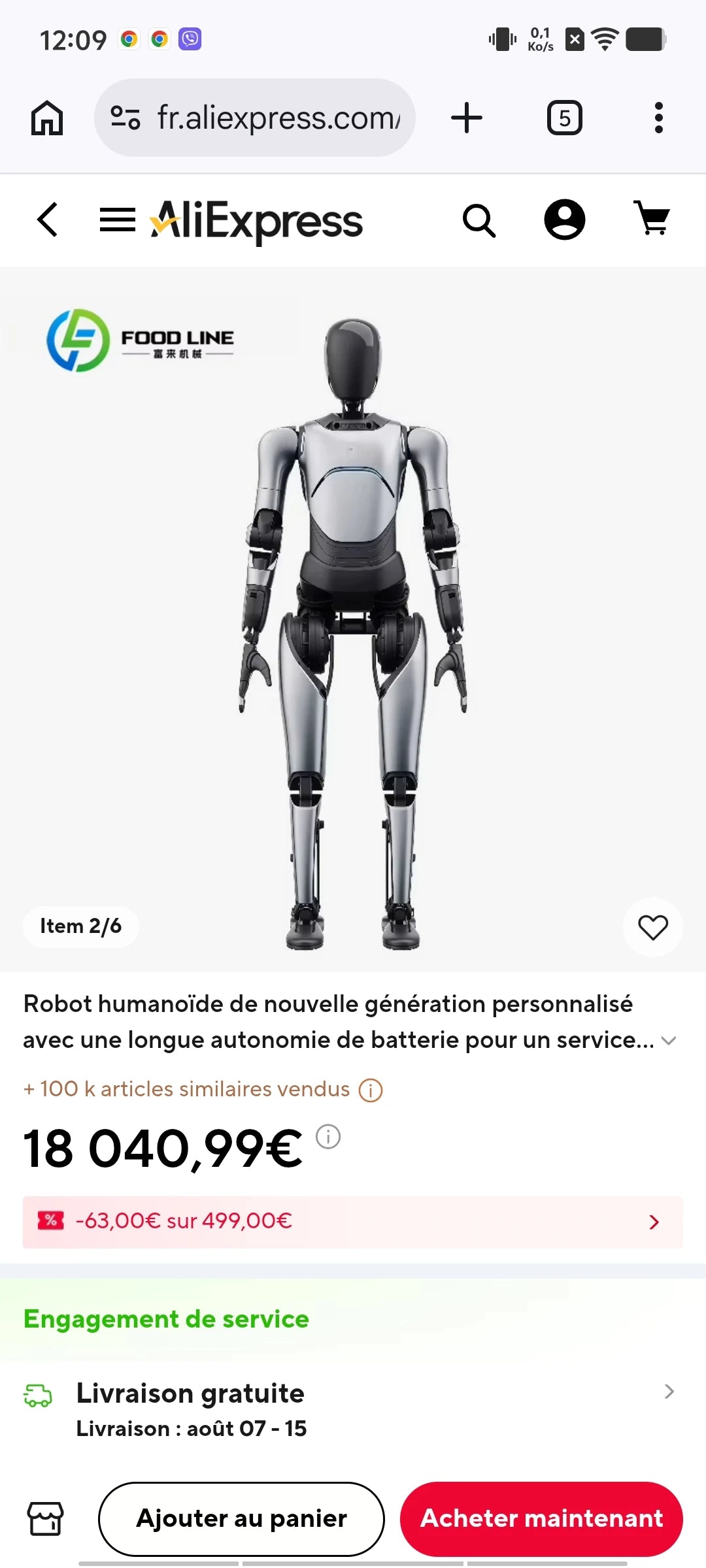 Robot humanoïde de service